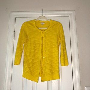 Merona Yellow Knit button down Cardigan with 3/4 sleeves; size Small / Medium